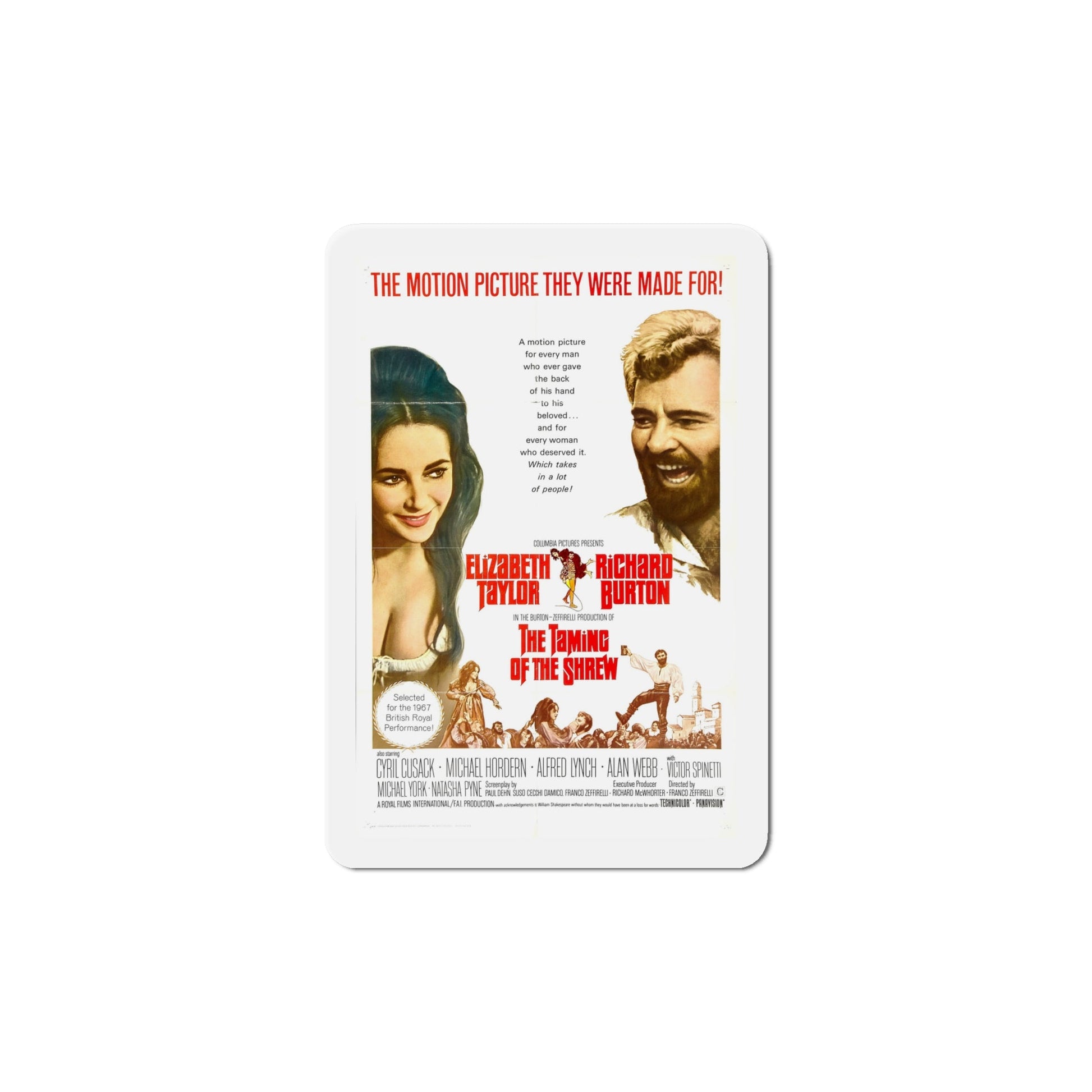 The Taming of the Shrew 1967 Movie Poster Die-Cut Magnet-6 × 6"-The Sticker Space