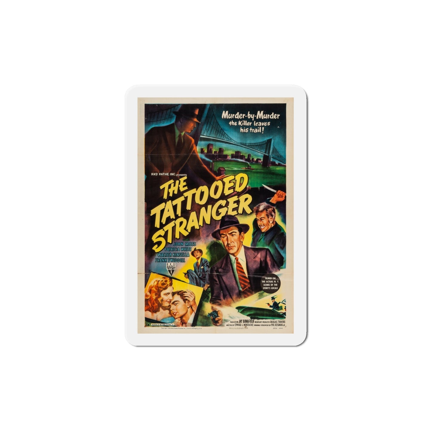 The Tattooed Stranger 1950 Movie Poster Die-Cut Magnet-5 Inch-The Sticker Space