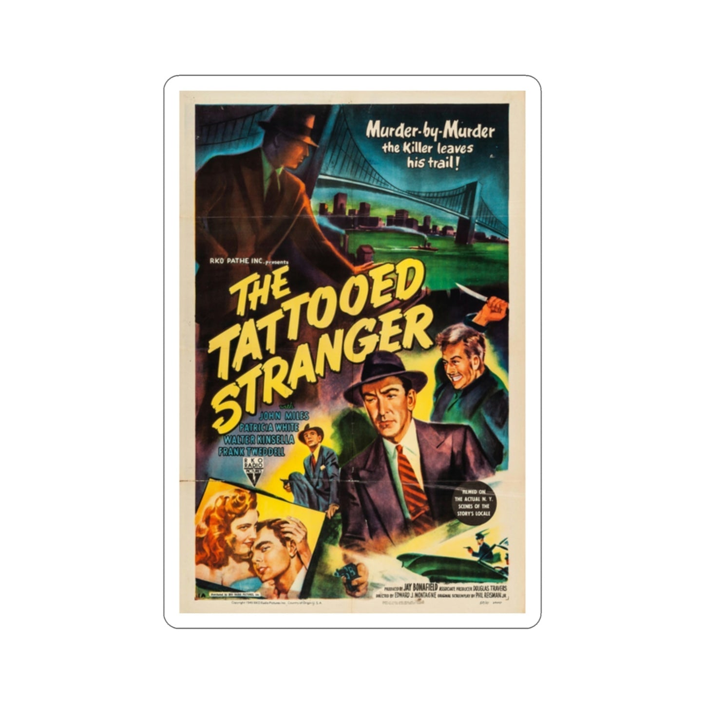 The Tattooed Stranger 1950 Movie Poster STICKER Vinyl Die-Cut Decal-2 Inch-The Sticker Space