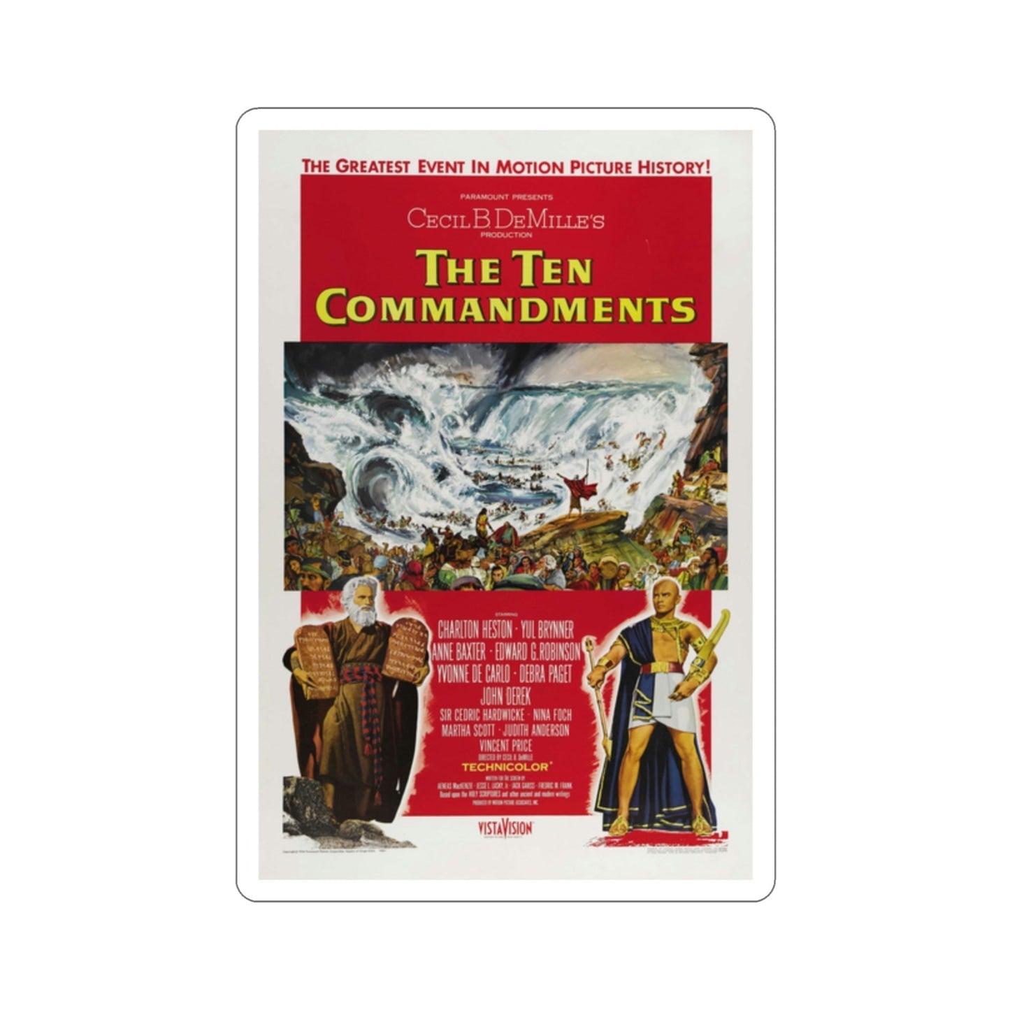 The Ten Commandments 1956 Movie Poster STICKER Vinyl Die-Cut Decal-2 Inch-The Sticker Space