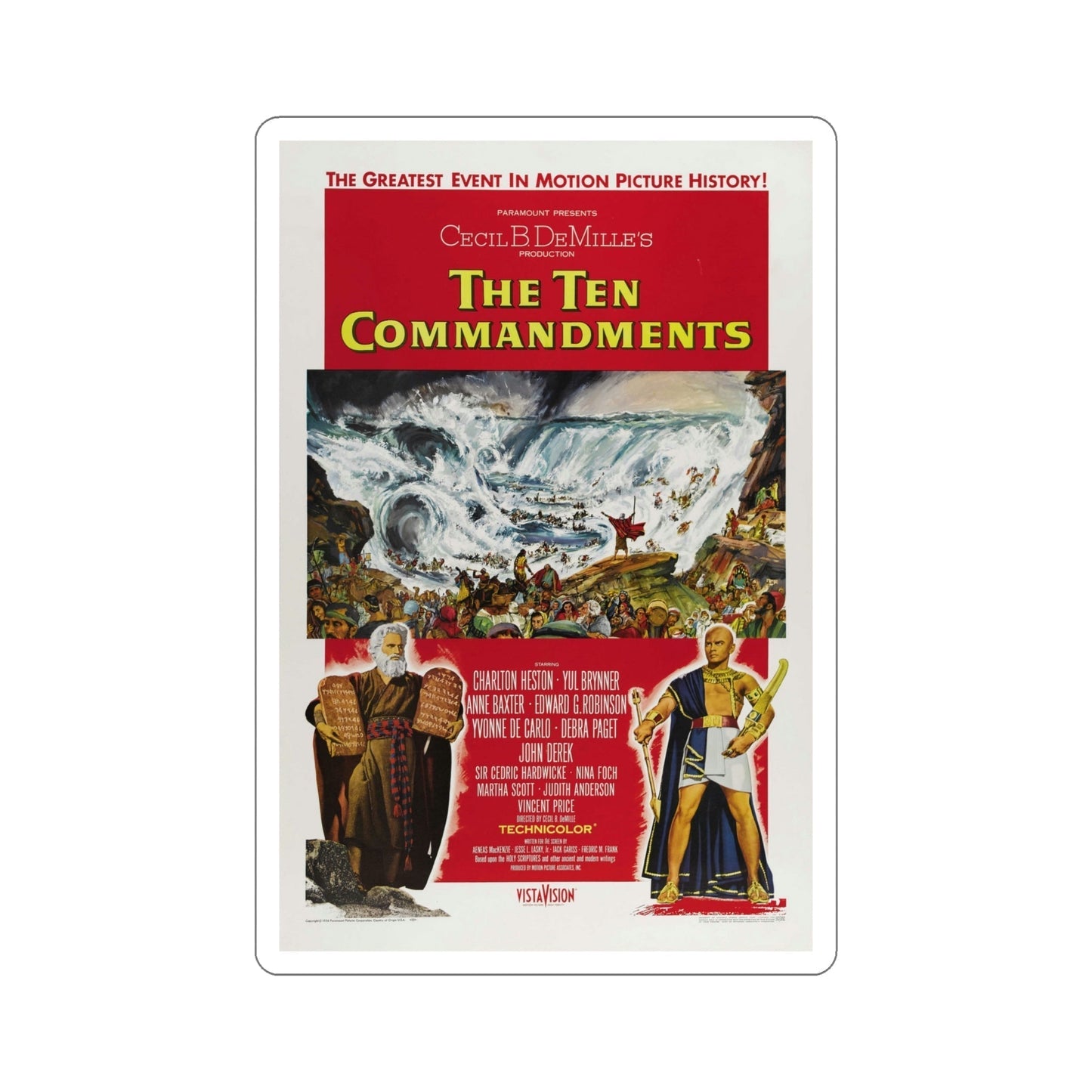 The Ten Commandments 1956 Movie Poster STICKER Vinyl Die-Cut Decal-5 Inch-The Sticker Space
