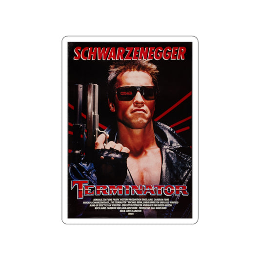 THE TERMINATOR (GERMAN) 1984 Movie Poster STICKER Vinyl Die-Cut Decal-White-The Sticker Space