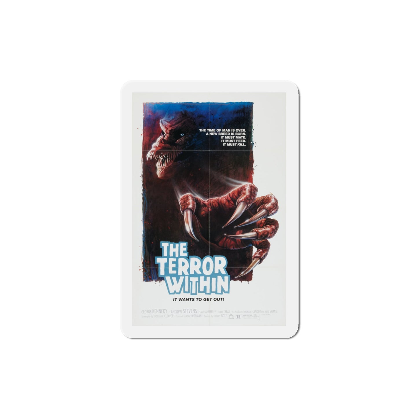 The Terror Within 1989 Movie Poster Die-Cut Magnet-3" x 3"-The Sticker Space