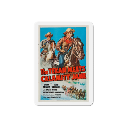 The Texan Meets Calamity Jane 1950 Movie Poster Die-Cut Magnet-2 Inch-The Sticker Space