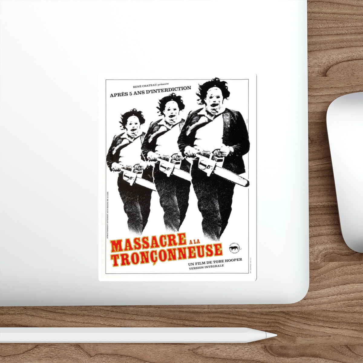 THE TEXAS CHAIN SAW MASSACRE (FRENCH) 1974 Movie Poster STICKER Vinyl Die-Cut Decal-The Sticker Space