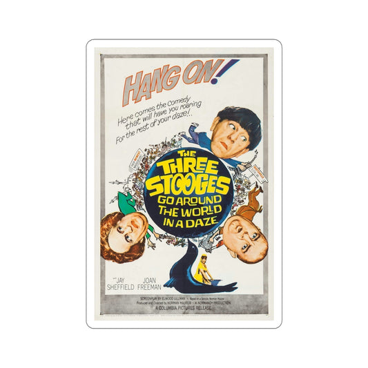 The Three Stooges Go Around the World in a Daze 1963 Movie Poster STICKER Vinyl Die-Cut Decal-6 Inch-The Sticker Space
