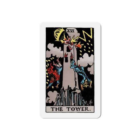 The Tower (Tarot Card) Die-Cut Magnet-2 Inch-The Sticker Space