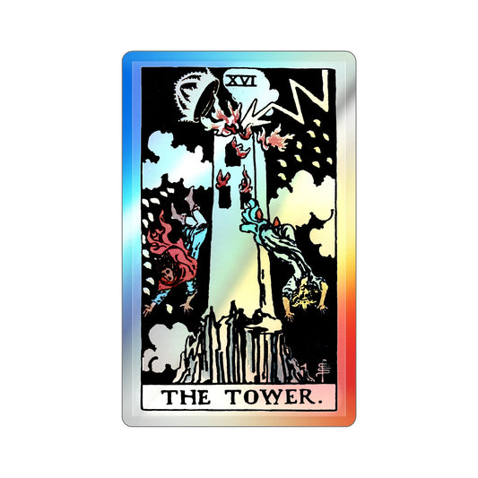 The Tower (Tarot Card) Holographic STICKER Die-Cut Vinyl Decal-The Sticker Space