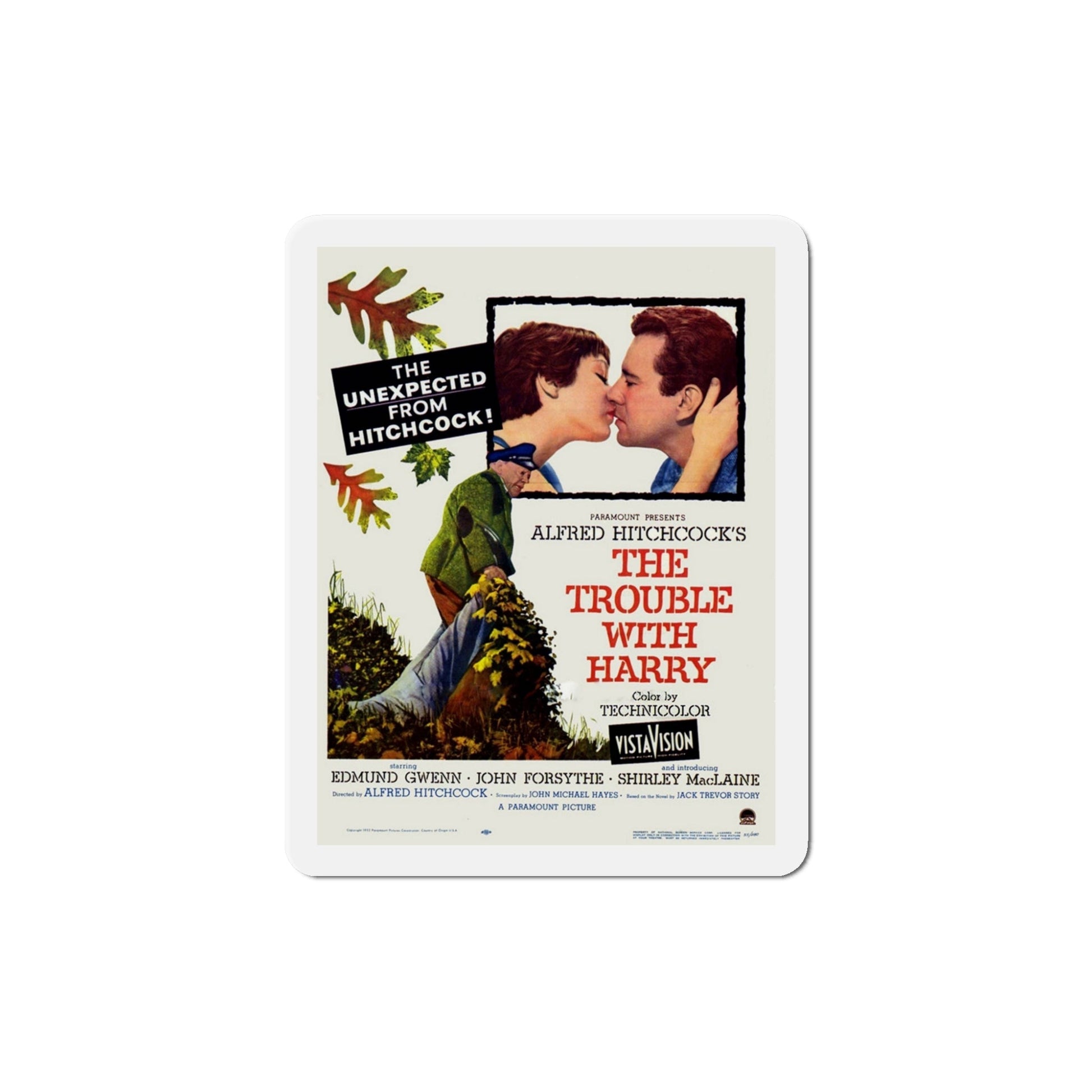 The Trouble with Harry 1955 Movie Poster Die-Cut Magnet-5 Inch-The Sticker Space