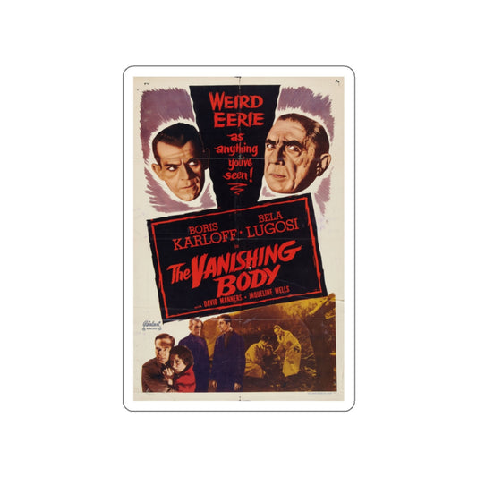 THE VANISHING BODY 1953 Movie Poster STICKER Vinyl Die-Cut Decal-White-The Sticker Space