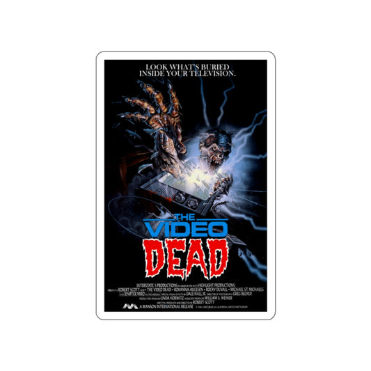 THE VIDEO DEAD 1987 Movie Poster STICKER Vinyl Die-Cut Decal-White-The Sticker Space