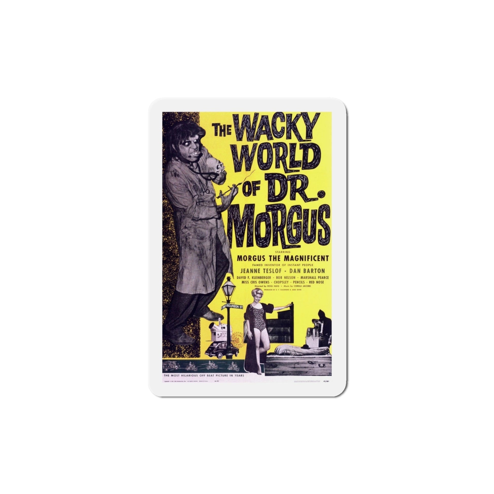 The Wacky World of Dr Morgus 1962 Movie Poster Die-Cut Magnet-4 Inch-The Sticker Space