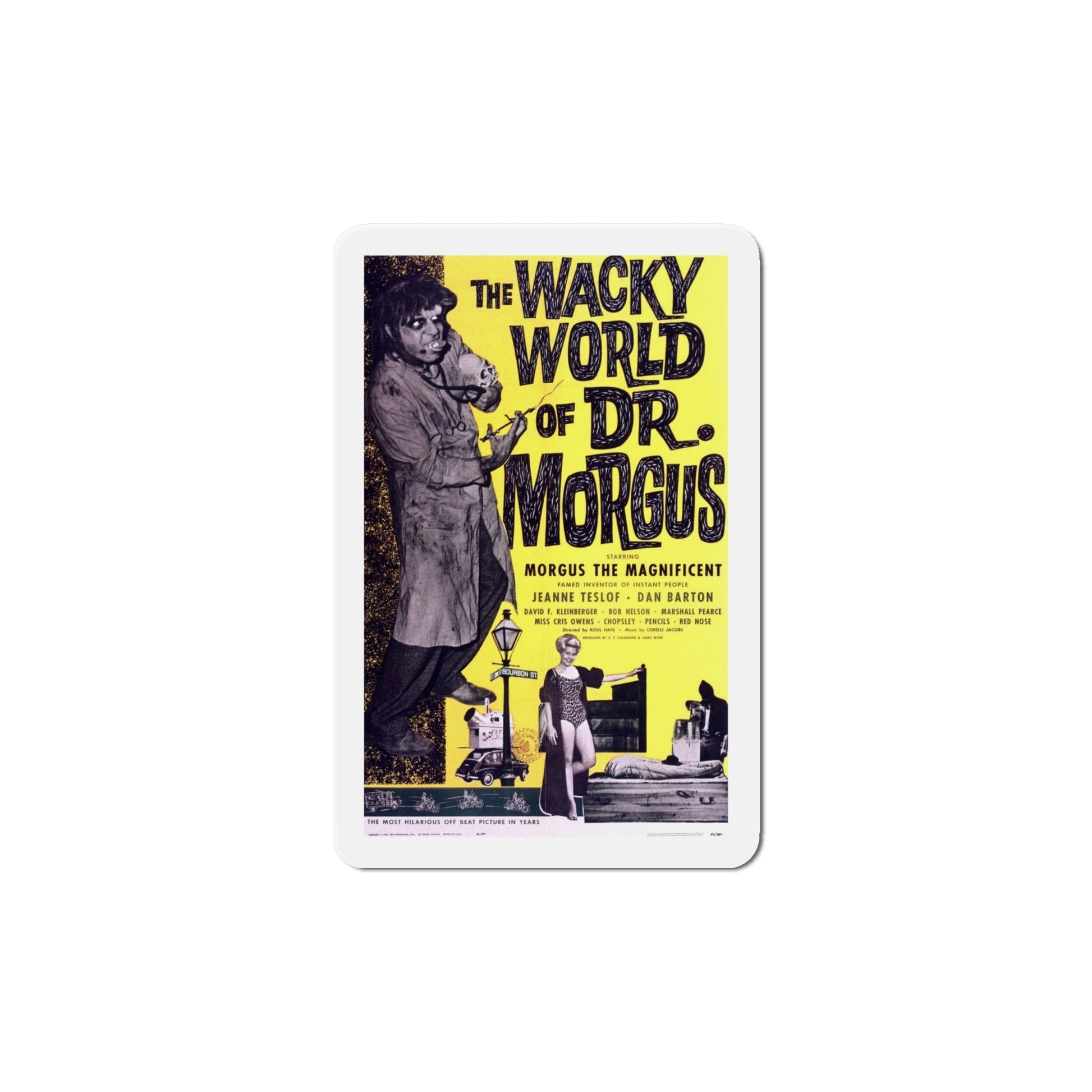 The Wacky World of Dr Morgus 1962 Movie Poster Die-Cut Magnet-6 Inch-The Sticker Space