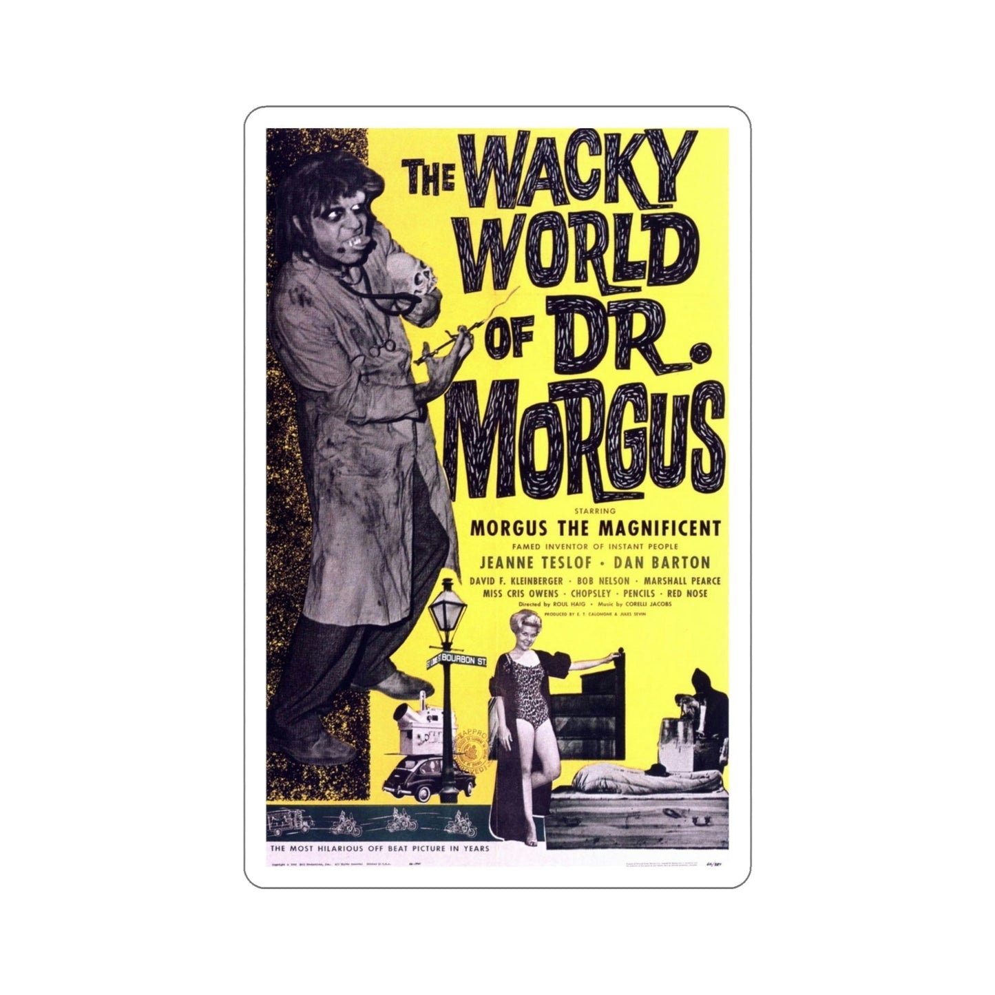 The Wacky World of Dr Morgus 1962 Movie Poster STICKER Vinyl Die-Cut Decal-5 Inch-The Sticker Space