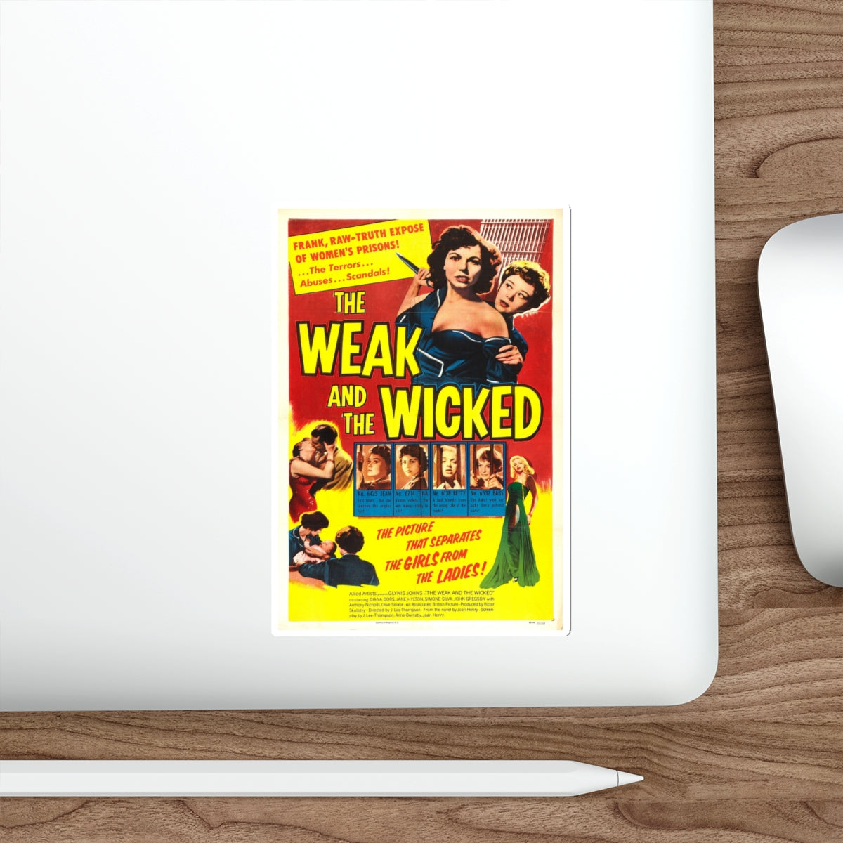 THE WEAK AND THE WICKED 1954 Movie Poster STICKER Vinyl Die-Cut Decal-The Sticker Space