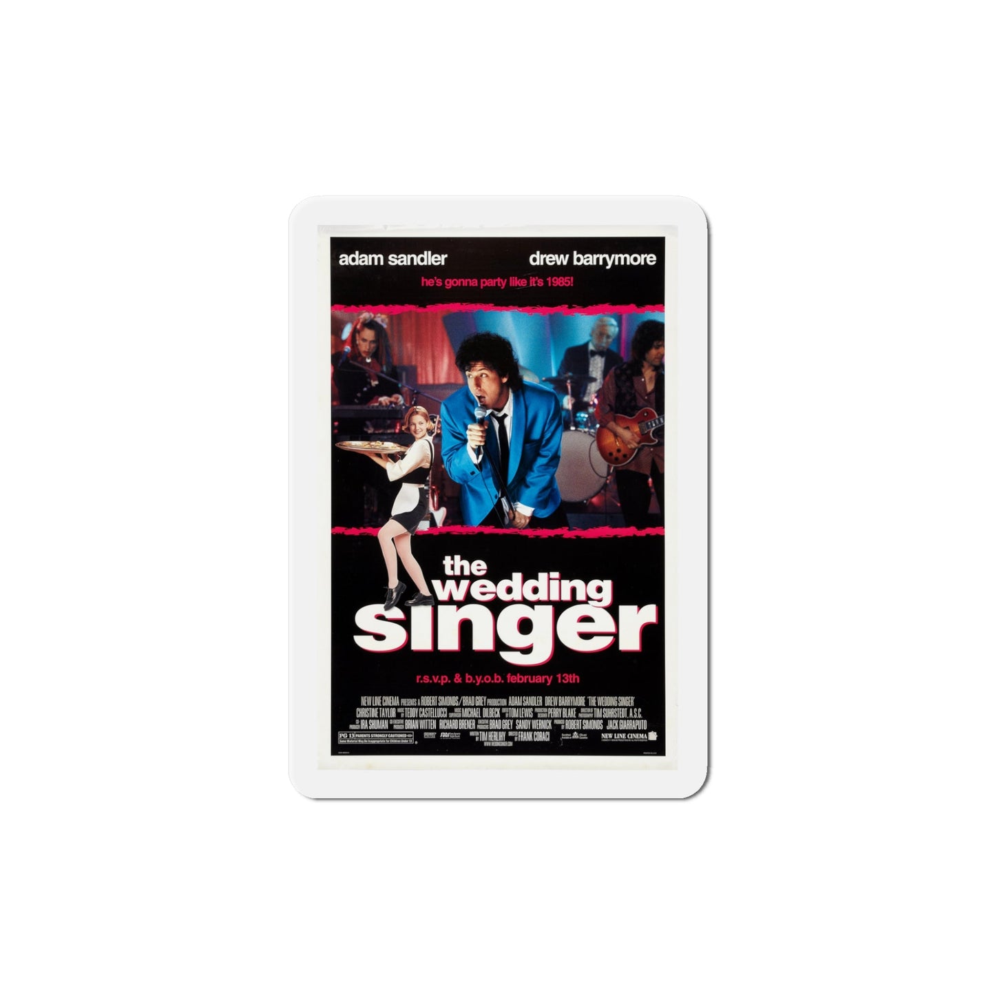 The Wedding Singer 1998 Movie Poster Die-Cut Magnet-5" x 5"-The Sticker Space