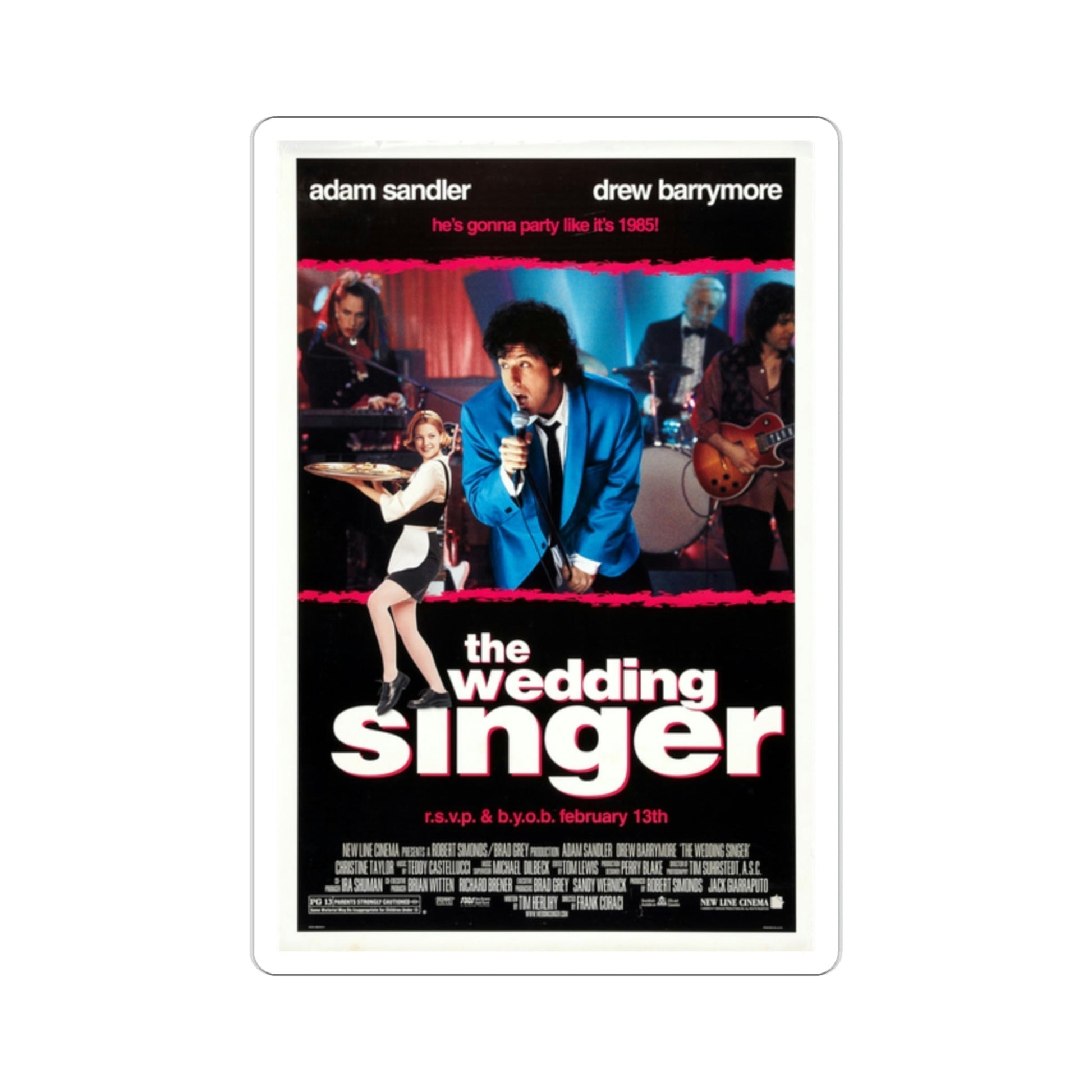 The Wedding Singer 1998 Movie Poster STICKER Vinyl Die-Cut Decal-2 Inch-The Sticker Space