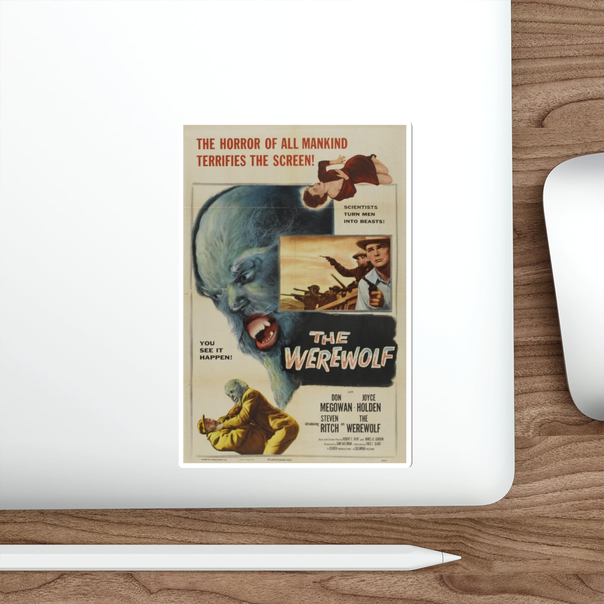THE WEREWOLF 1956 Movie Poster STICKER Vinyl Die-Cut Decal-The Sticker Space