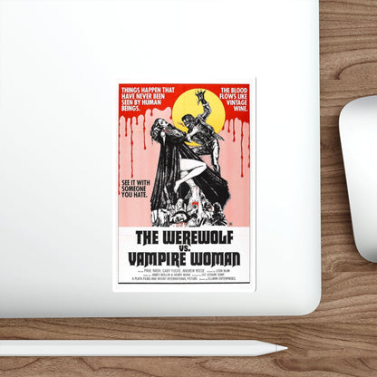 THE WEREWOLF VS THE VAMPIRE WOMAN 1971 Movie Poster STICKER Vinyl Die-Cut Decal-The Sticker Space