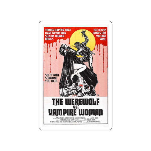 THE WEREWOLF VS THE VAMPIRE WOMAN 1971 Movie Poster STICKER Vinyl Die-Cut Decal-White-The Sticker Space