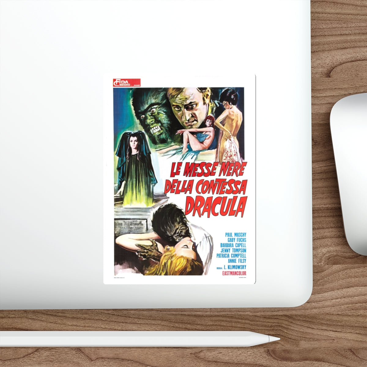 THE WEREWOLF VS THE VAMPIRE WOMAN (ITALIAN) 1971 Movie Poster STICKER Vinyl Die-Cut Decal-The Sticker Space