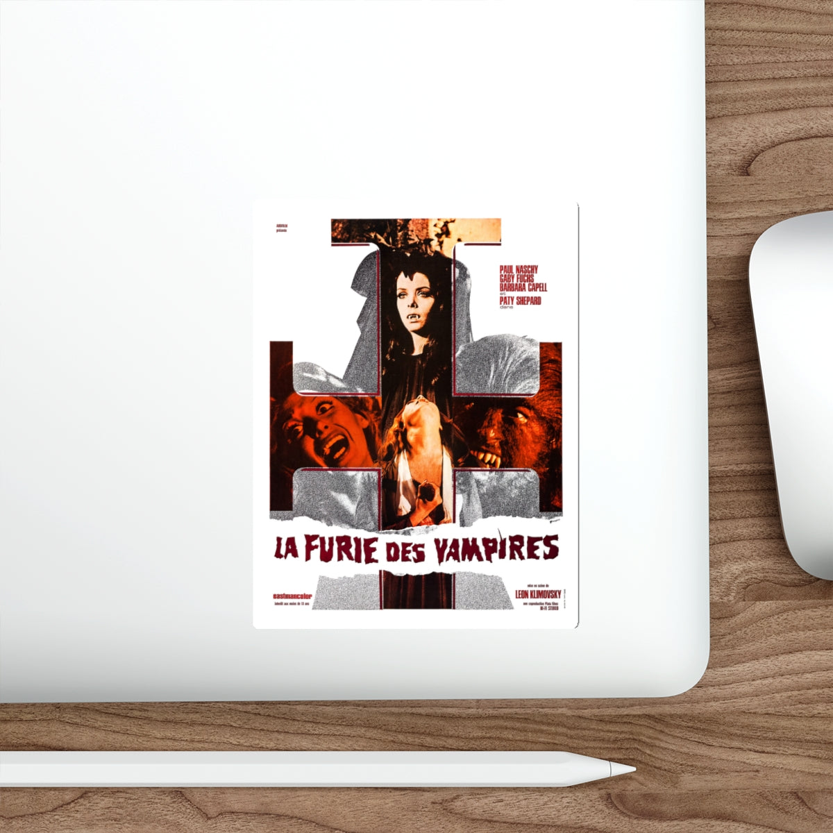 THE WEREWOLF VS THE VAMPIRE WOMEN (FRENCH) 1971 Movie Poster STICKER Vinyl Die-Cut Decal-The Sticker Space