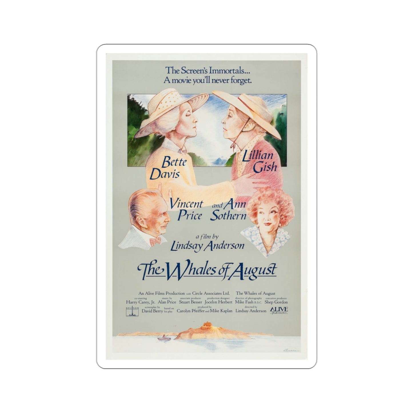 The Whales of August 1987 Movie Poster STICKER Vinyl Die-Cut Decal-3 Inch-The Sticker Space