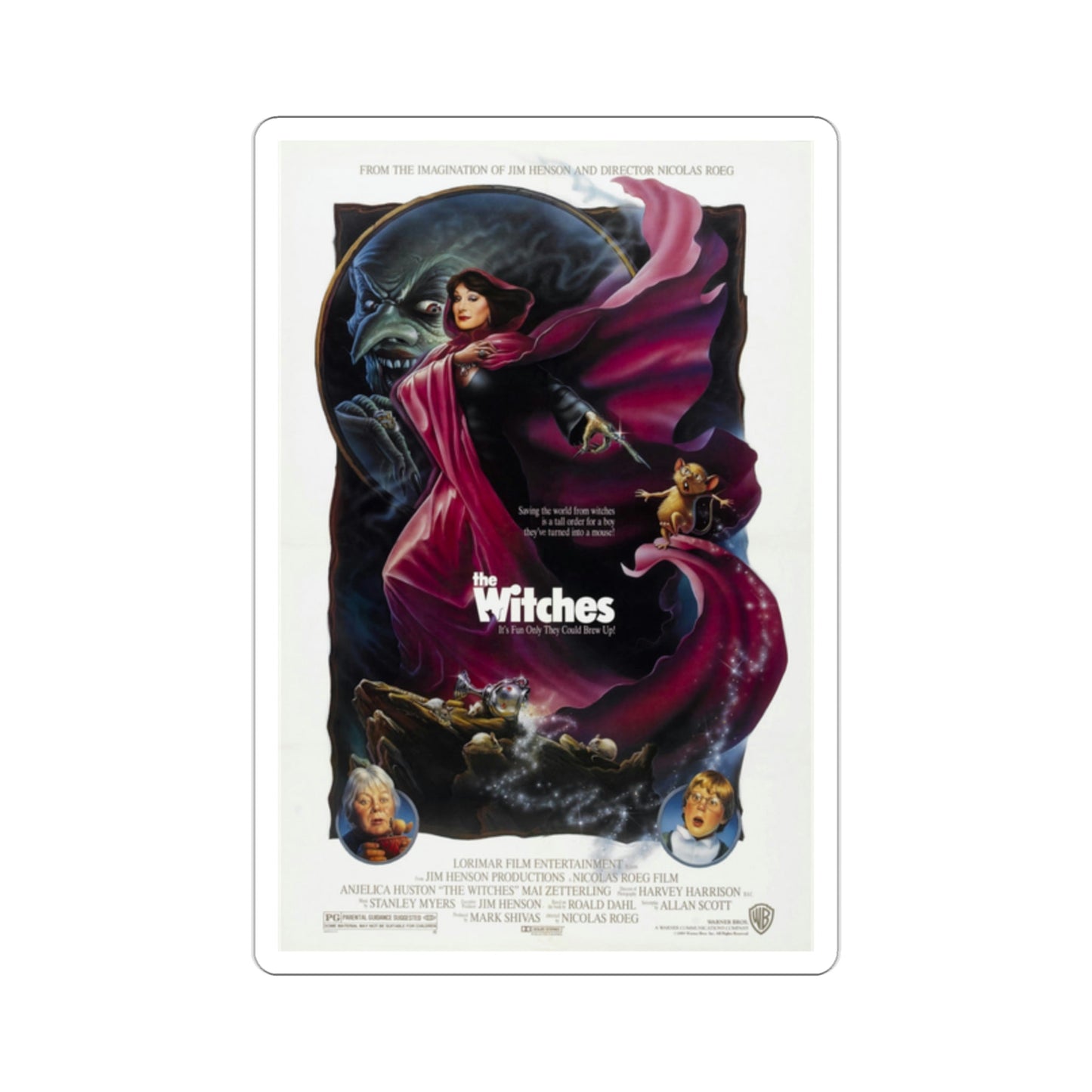 The Witches 1990 Movie Poster STICKER Vinyl Die-Cut Decal-2 Inch-The Sticker Space