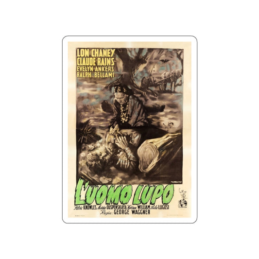 THE WOLF MAN (ITALIAN) 1941 Movie Poster STICKER Vinyl Die-Cut Decal-White-The Sticker Space