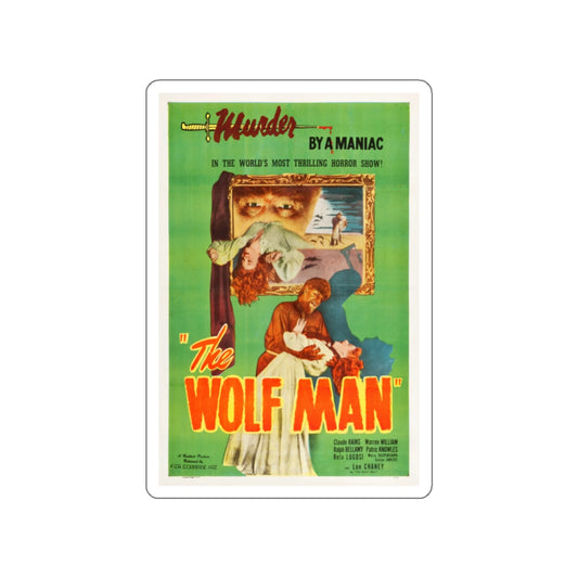 THE WOLF MAN (REISSUE) 1941 Movie Poster STICKER Vinyl Die-Cut Decal-White-The Sticker Space