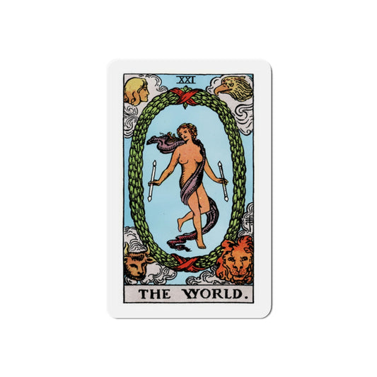 The World (Tarot Card) Die-Cut Magnet-2 Inch-The Sticker Space