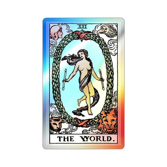 The World (Tarot Card) Holographic STICKER Die-Cut Vinyl Decal-6 Inch-The Sticker Space