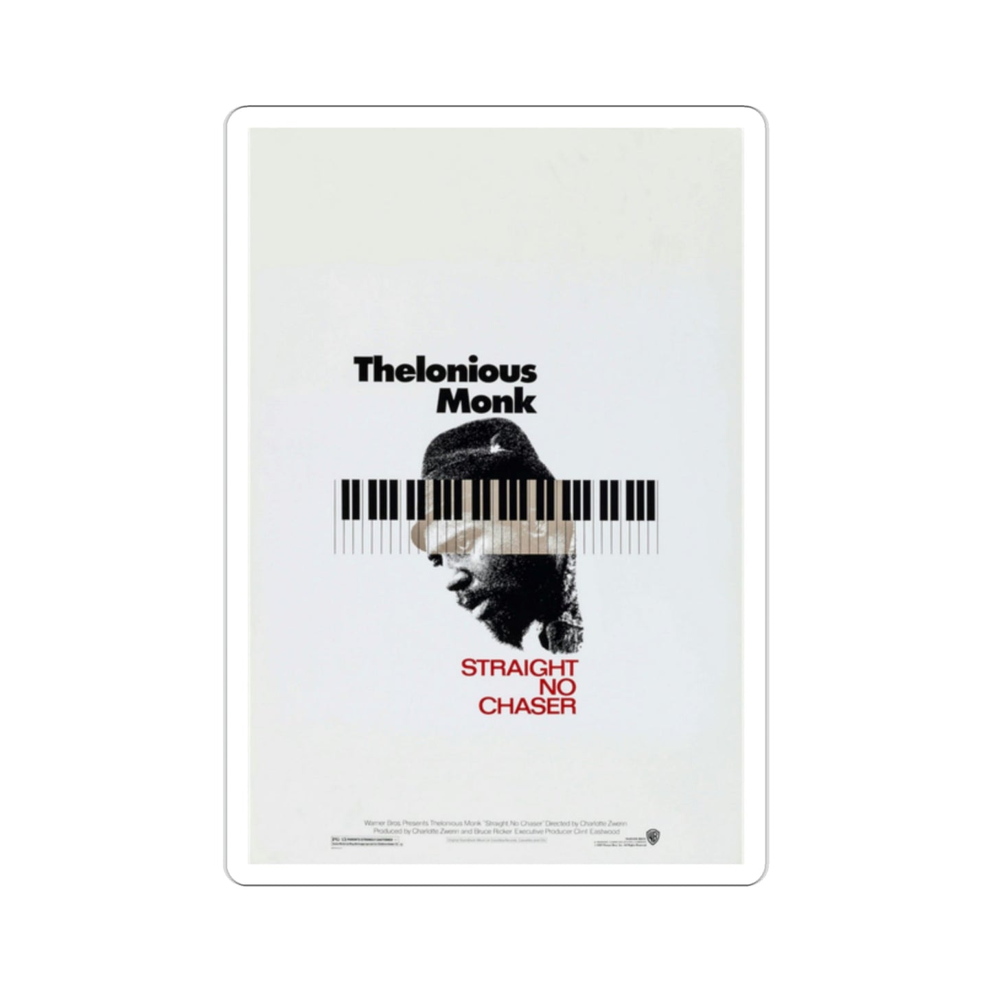 Thelonious Monk Straight, No Chaser 1988 Movie Poster STICKER Vinyl Die-Cut Decal-2 Inch-The Sticker Space