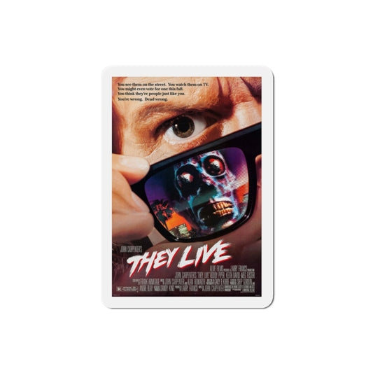 They Live 1988 Movie Poster Die-Cut Magnet-2" x 2"-The Sticker Space