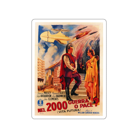 THINGS TO COME (ITALIAN) 1936 Movie Poster STICKER Vinyl Die-Cut Decal-White-The Sticker Space