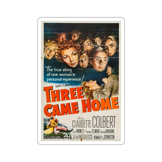 Three Came Home 1950 Movie Poster STICKER Vinyl Die-Cut Decal-6 Inch-The Sticker Space