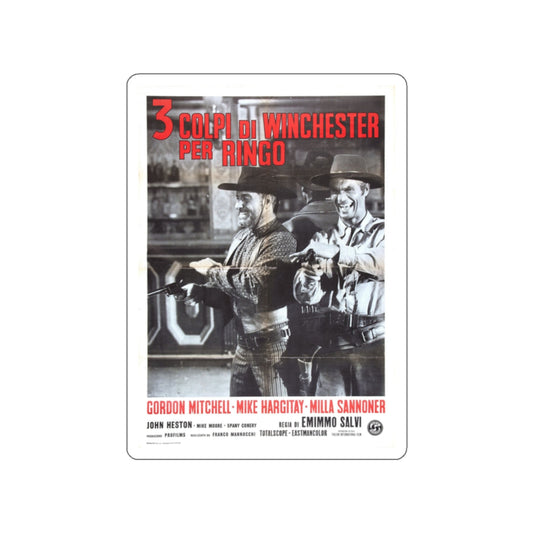 THREE GRAVES FOR A WINCHESTER 1966 Movie Poster STICKER Vinyl Die-Cut Decal-White-The Sticker Space