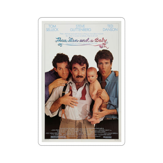 Three Men and a Baby 1987 Movie Poster STICKER Vinyl Die-Cut Decal-6 Inch-The Sticker Space