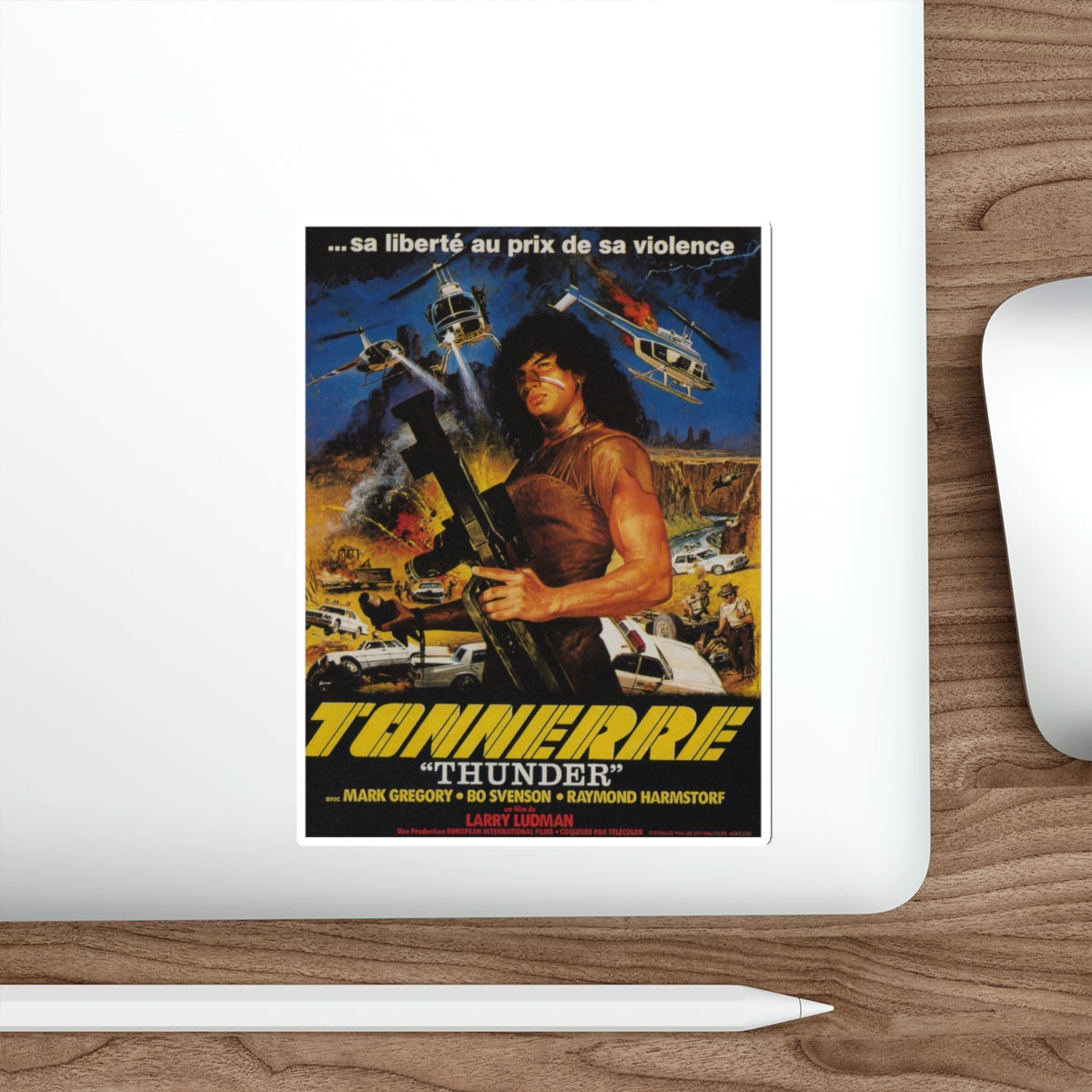 THUNDER (2) 1983 Movie Poster STICKER Vinyl Die-Cut Decal-The Sticker Space