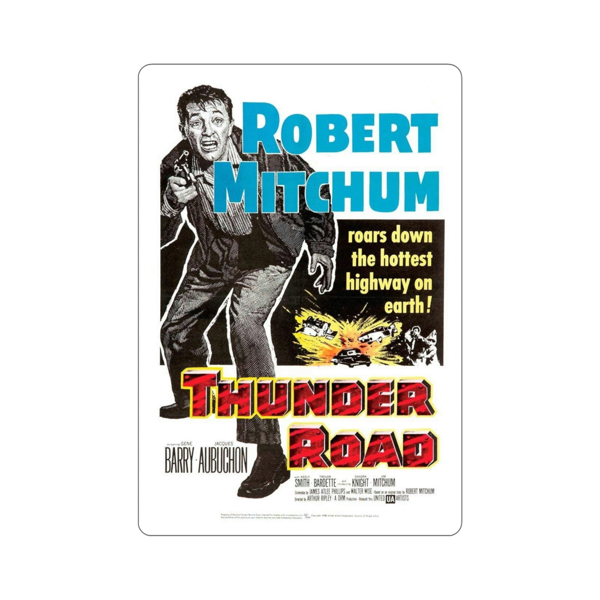 Thunder Road 1958 Movie Poster STICKER Vinyl Die-Cut Decal-5 Inch-The Sticker Space