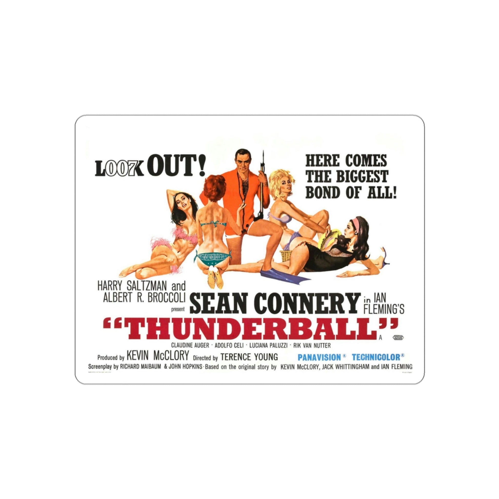 Thunderball 1965 Movie Poster STICKER Vinyl Die-Cut Decal-3 Inch-The Sticker Space
