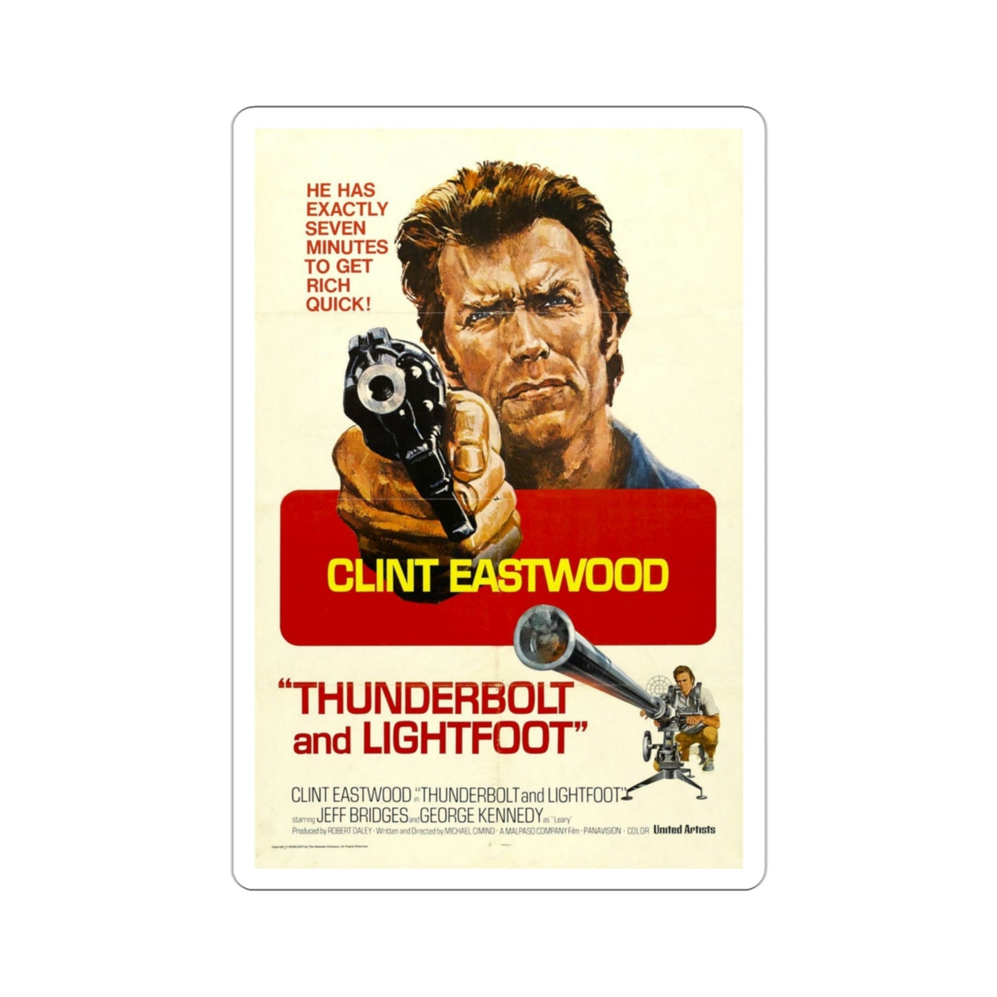 Thunderbolt and Lightfoot 1974 2 Movie Poster STICKER Vinyl Die-Cut Decal-3 Inch-The Sticker Space