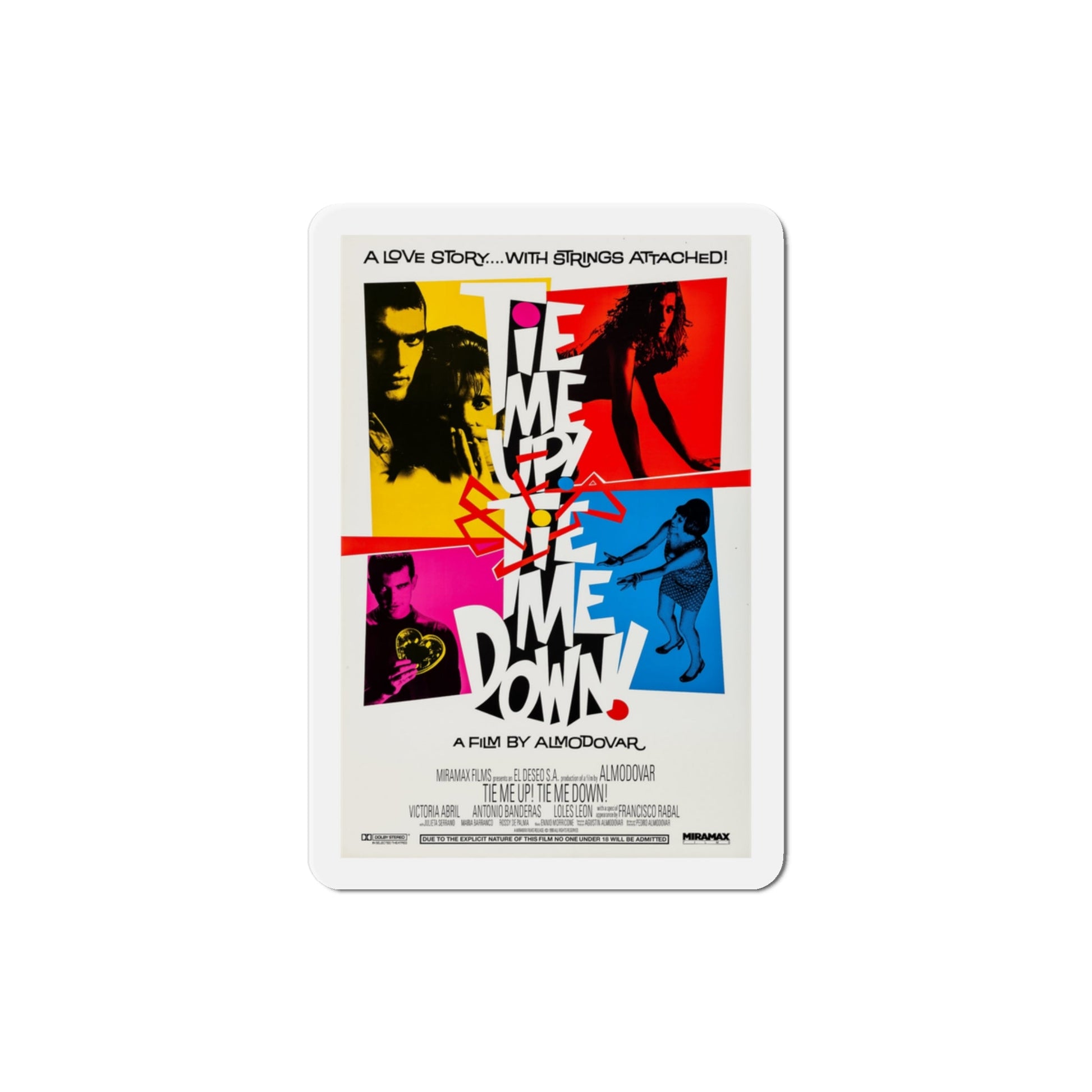 Tie Me Up Tie Me Down 1990 Movie Poster Die-Cut Magnet-3" x 3"-The Sticker Space