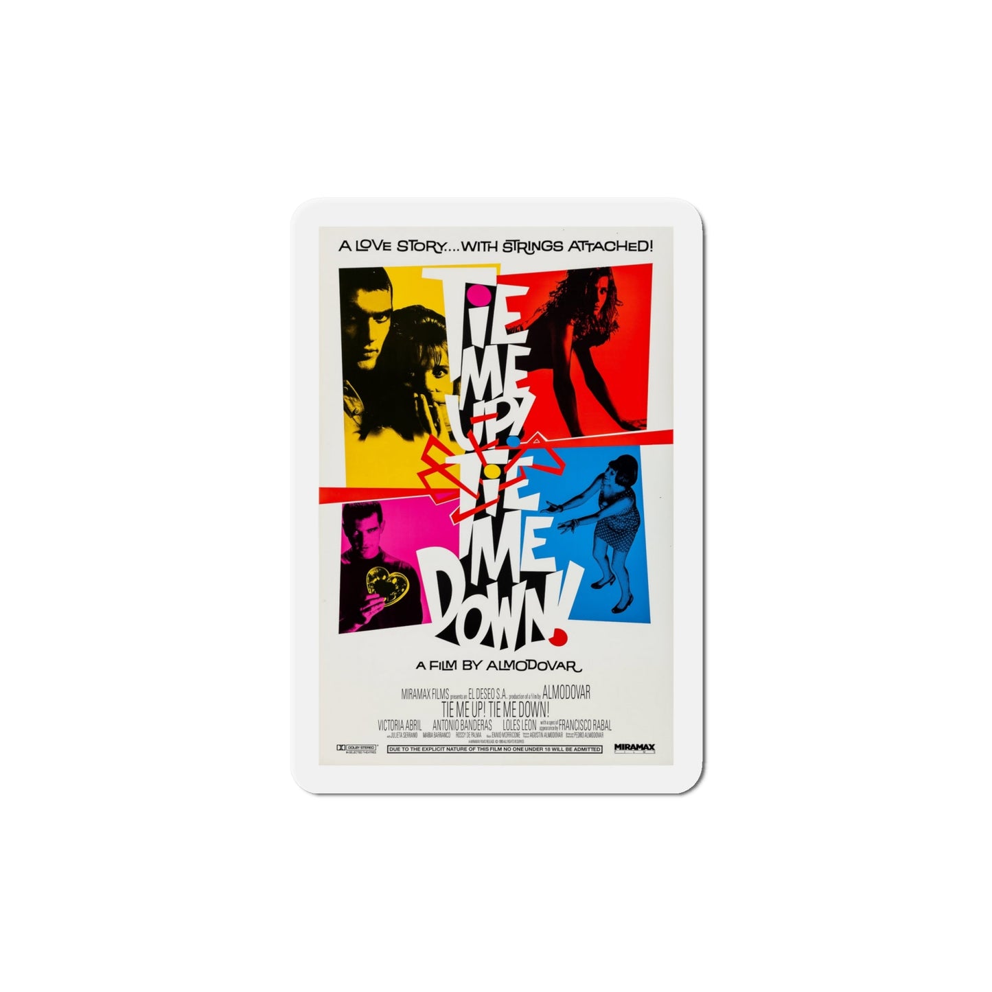 Tie Me Up Tie Me Down 1990 Movie Poster Die-Cut Magnet-6 × 6"-The Sticker Space
