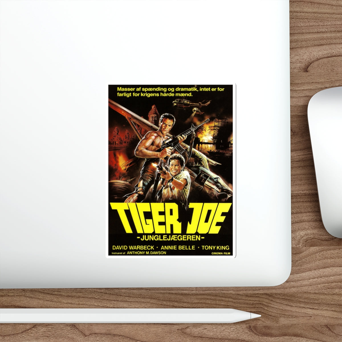 TIGER JOE (DANISH) 1982 Movie Poster STICKER Vinyl Die-Cut Decal-The Sticker Space