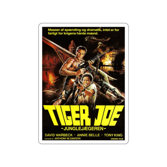 TIGER JOE (DANISH) 1982 Movie Poster STICKER Vinyl Die-Cut Decal-White-The Sticker Space