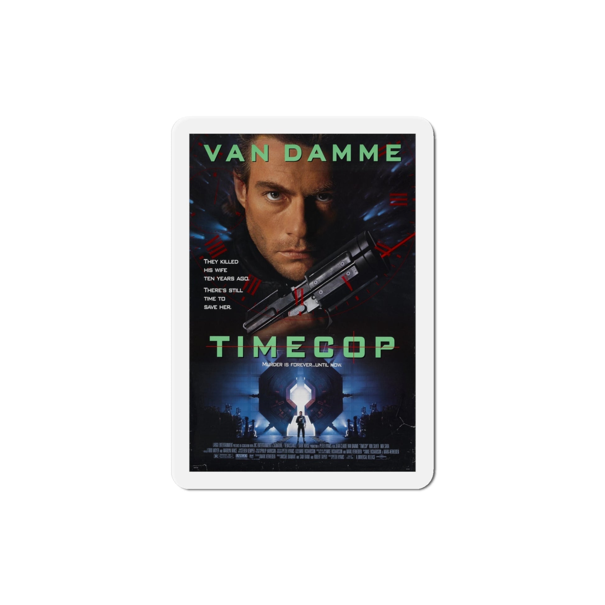 Timecop 1994 Movie Poster Die-Cut Magnet-4" x 4"-The Sticker Space