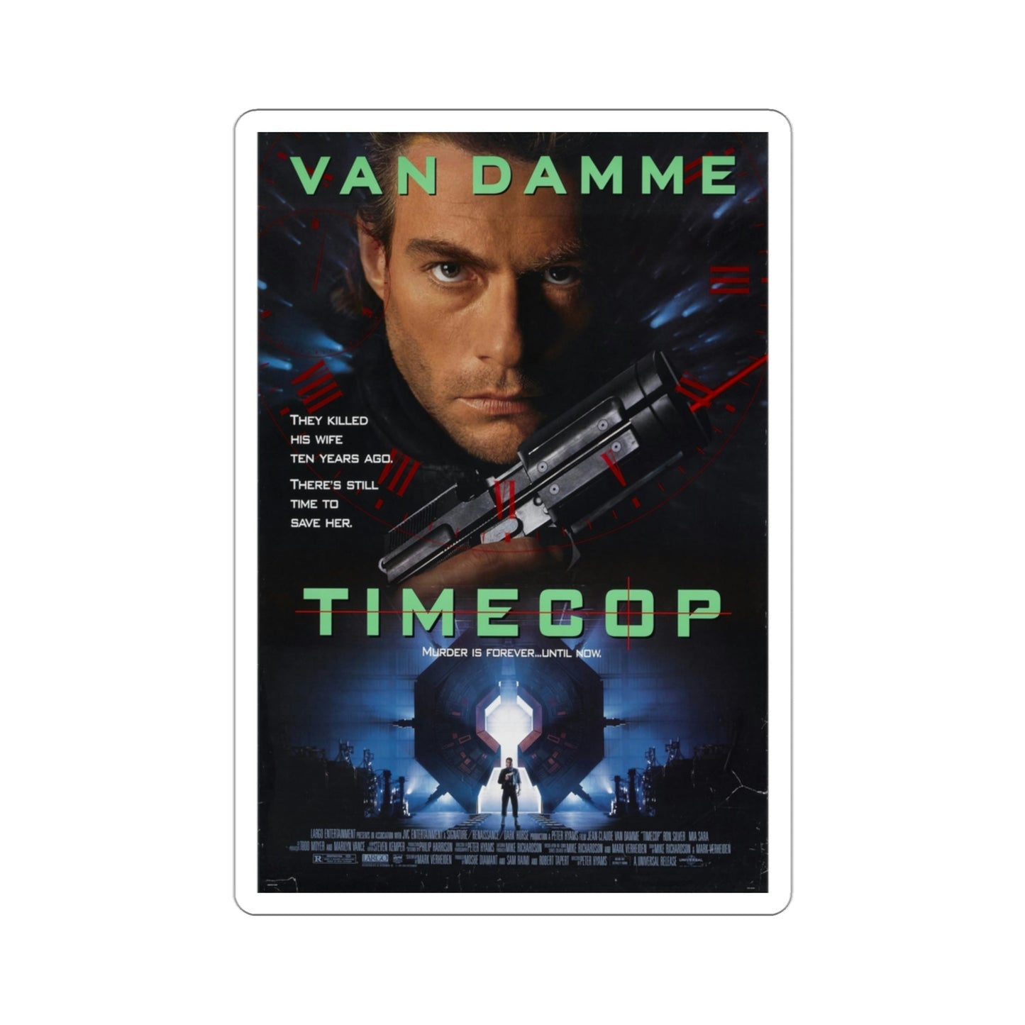 Timecop 1994 Movie Poster STICKER Vinyl Die-Cut Decal-3 Inch-The Sticker Space