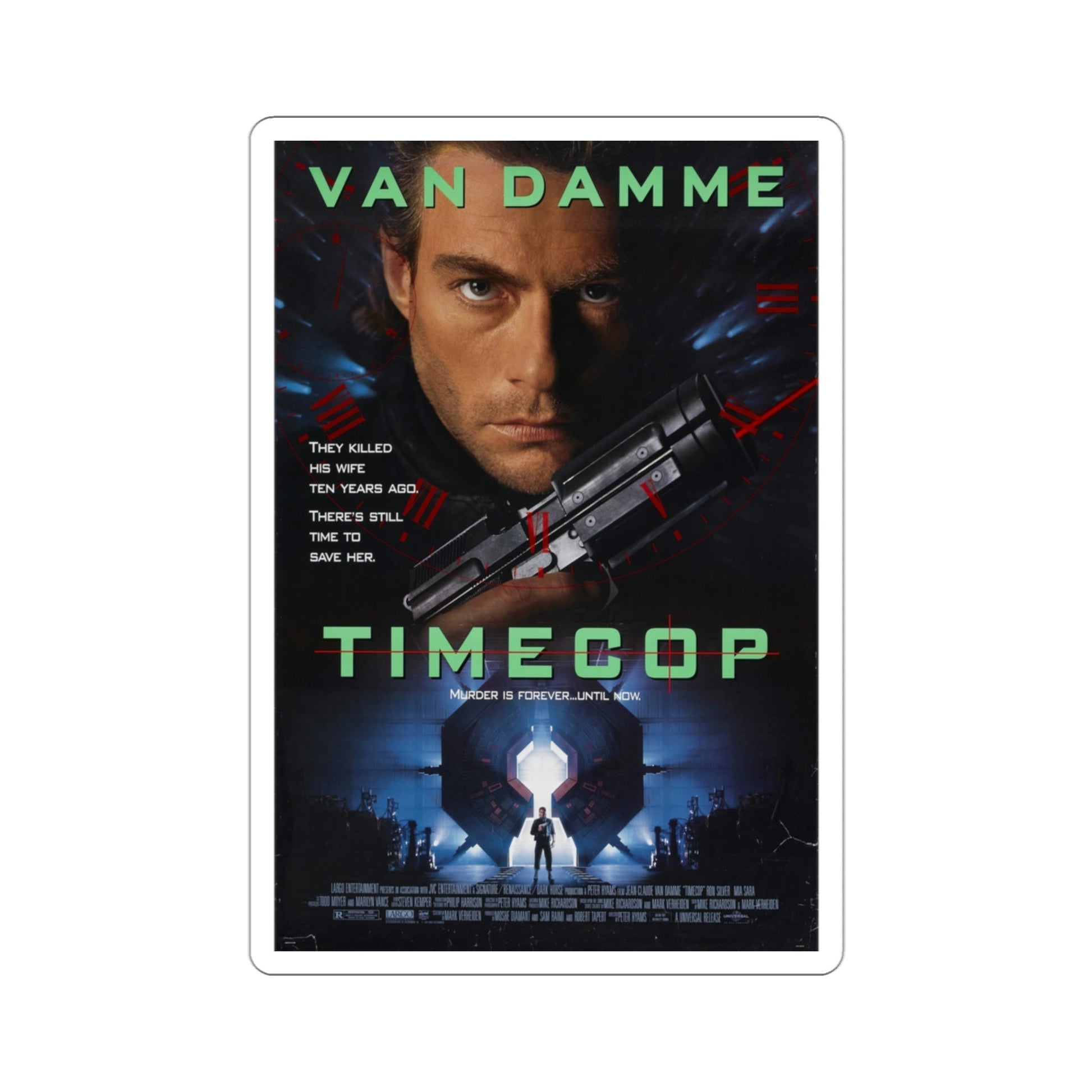 Timecop 1994 Movie Poster STICKER Vinyl Die-Cut Decal-3 Inch-The Sticker Space