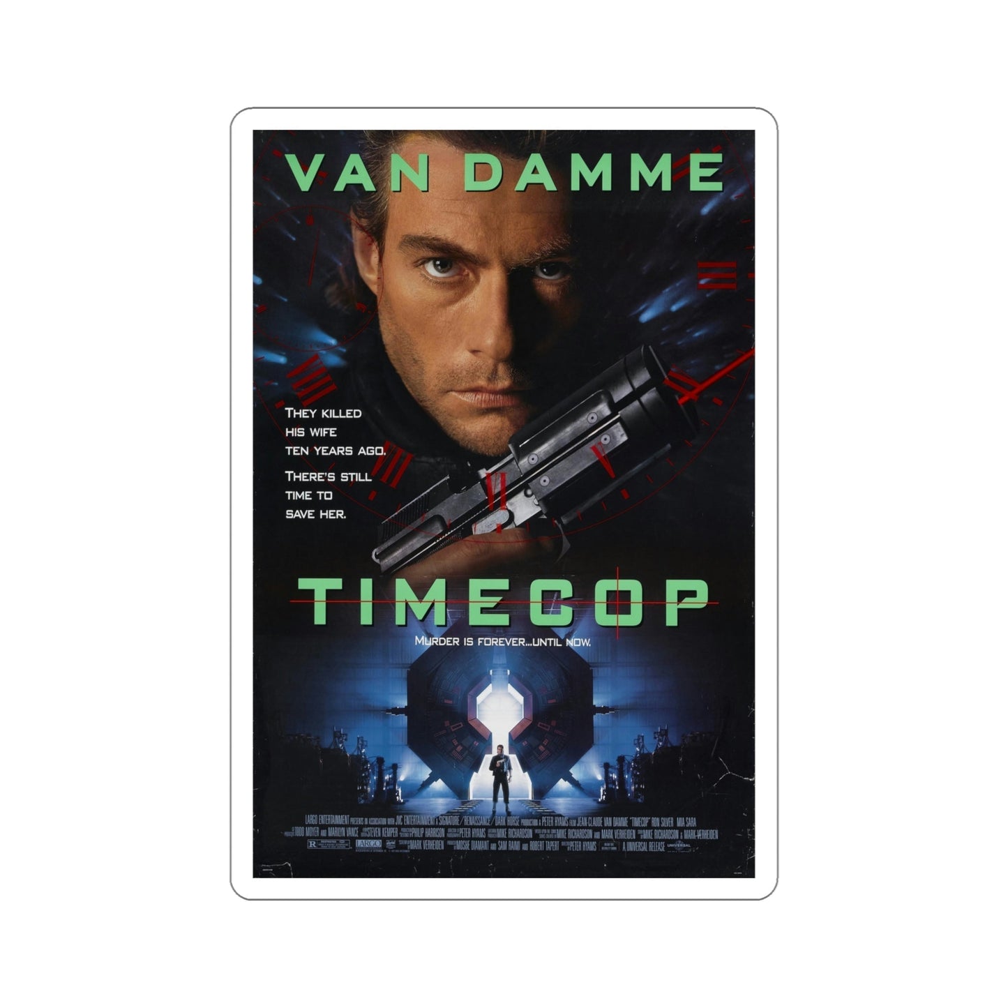 Timecop 1994 Movie Poster STICKER Vinyl Die-Cut Decal-5 Inch-The Sticker Space